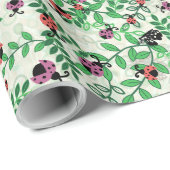 Zomer - Lady Bugs, Vlinders en Bladeren - Roll Cadeaupapier (Rol Hoek)