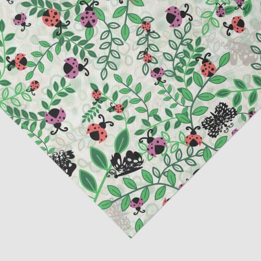 Zomer - Lady Bugs, Vlinders en Bladeren Tissuepapier (Detail)