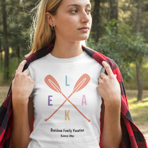 Zomer Lake Paddles in Pastel Bijpassende Familie M T-shirt