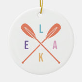 Zomer Lake Paddles met aangepaste tekst Kerstmis Keramisch Ornament (Voorkant)