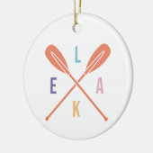 Zomer Lake Paddles met aangepaste tekst Kerstmis Keramisch Ornament (Links)