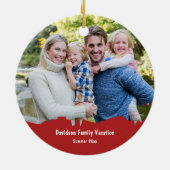 Zomer Lake Paddles Tekst + Foto Rood Kerstmis Keramisch Ornament (Achterkant)