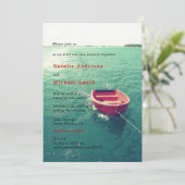 Zomer Lakeside Bestemming Bruiloft Aangepaste Uitn Kaart (Staand voorkant)