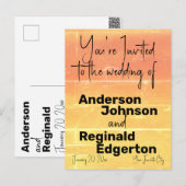 Zomer Landelijke Informele Gele Perzik Bruiloft Briefkaart (Voorkant / Achterkant)