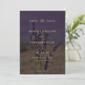 Zomer Lavendel Floral Elegant Boho Bruiloft Save The Date (Staand voorkant)