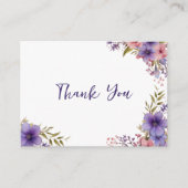 Zomer lavendel roze bloemige lijst Dank u Informatiekaartje (Voorkant)