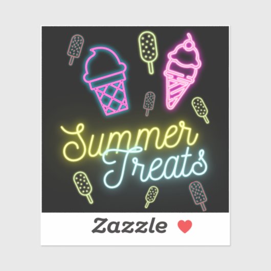 Zomer Lekkernijen Neon Ijslolly Sticker (Vel)