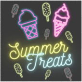 Zomer Lekkernijen Neon Ijslolly Sticker (Voorkant)