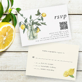 Zomer Lemon Arrangementen en QR Code RSVP Kaartje