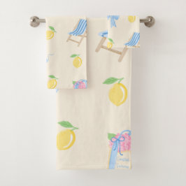 Zomer Lemon Coquette Strik Strand Badhanddoek Set Bad Handdoek