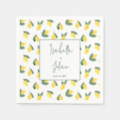 Zomer Lemon Italië wit geel Trouwen Servet (Voorkant)