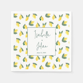 Zomer Lemon Italië wit geel Trouwen Servet