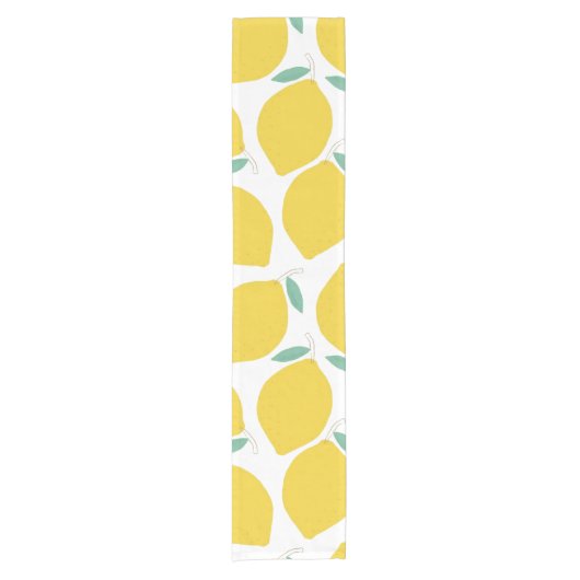 Zomer Lemon-Patterned Custom Achtergrond Kleur Korte Tafelloper (Voorkant)