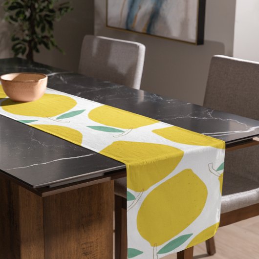 Zomer Lemon-Patterned Custom Achtergrond Kleur Korte Tafelloper