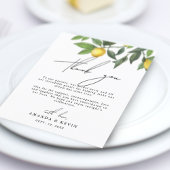 Zomer Lemons Dank Je Trouwreceptie Kaart