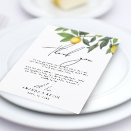 Zomer Lemons Dank Je Trouwreceptie Kaart