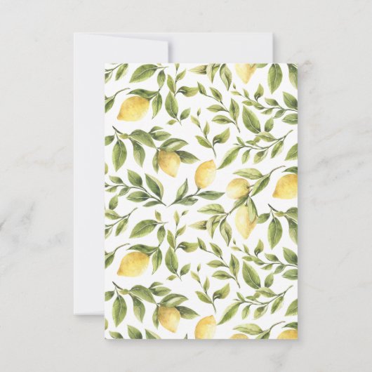 Zomer Lemons en Foliage Wedding Verandering van pl Kaart (Achterkant)