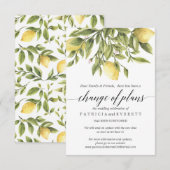 Zomer Lemons en Foliage Wedding Verandering van pl Kaart (Voorkant / Achterkant)