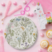 Zomer Lente Bloemen Wildbloemen en Kruid Papieren Bordje (Feest)