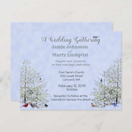 Zomer/Lente bruiloft-Natuur Thema: Kaart (Voorkant / Achterkant)