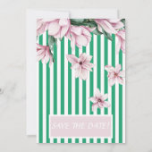 Zomer, lente, groene streep magnolia print kaart (Achterkant)