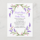 Zomer Lente Roze Paarse Bloemen Vrijgezellenfeest Uitnodiging Briefkaart (Voorkant)