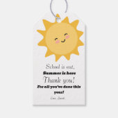 Zomer leraar waardering uit einde van het jaar fav cadeaulabel (Voorkant)