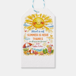 Zomer Lerarendank Cadeautags | Schattig Cadeaulabel