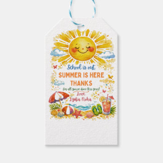 Zomer Lerarendank Cadeautags | Schattig Cadeaulabel