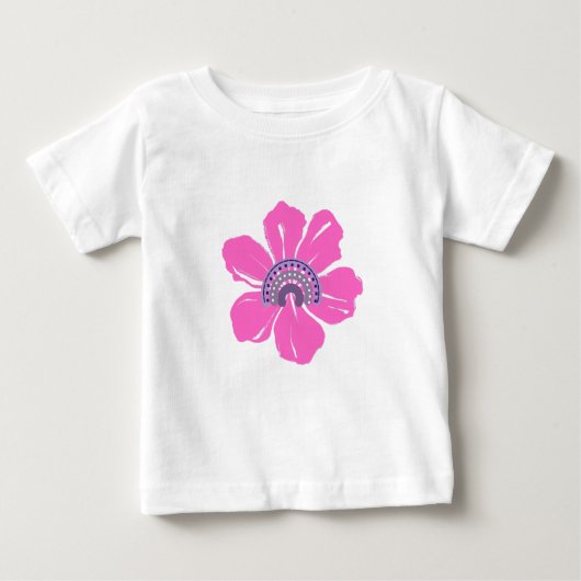 Zomer Leuk Baby T-shirt met roze bloem (Voorkant)