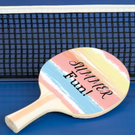 Zomer Leuk Roze Blauw Geel Waterverf Strepen Tafeltennisbatje