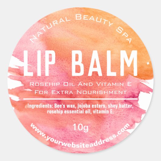 Zomer Leuk Roze Oranje Lip Pot Labels (Voorkant)