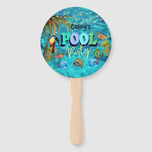 Zomer Leuk Zwembad Party Tropisch Handwaaier (Voorkant)