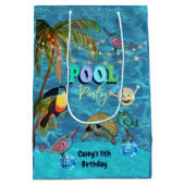 Zomer Leuk Zwembad Party Tropisch Medium Cadeauzakje (Achterkant)