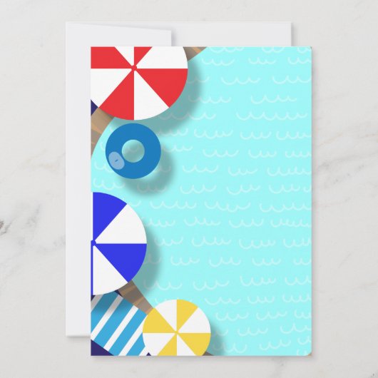 Zomer Leuk Zwembad Party Verjaardag Viering Kaart (Achterkant)