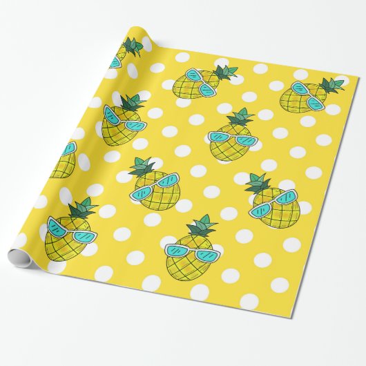 Zomer leuke anananassen zwempapier voor zonlicht cadeaupapier (Uitgerold)