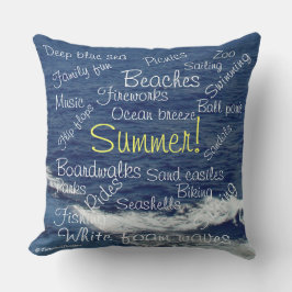 Zomer Leuke Gezegden Strandgolven Omkeerbaar Kussen
