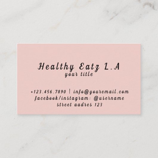 Zomer Levering gezond Visitekaartje (Achterkant)