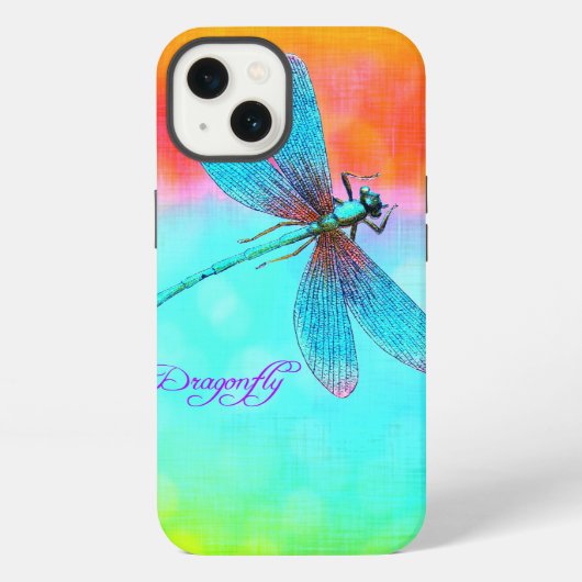 Zomer Libelle Regenboog Helder Decoratie iPhone Hoesje (Achterkant)