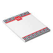 Zomer Lichtblauw & Rode Kersen Monogram Notitieblok (Schuin)