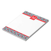 Zomer Lichtblauw & Rode Kersen Monogram Notitieblok (Linkerzijde)