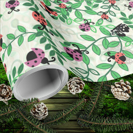 Zomer - Lieveheersbeestjes, Vlinders en Bladeren - Cadeaupapier