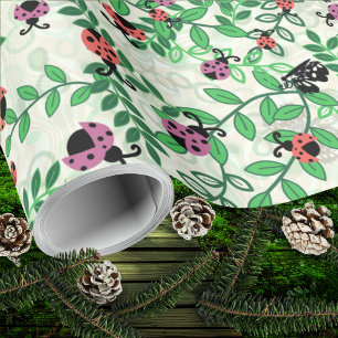 Zomer - Lieveheersbeestjes, Vlinders en Bladeren - Cadeaupapier