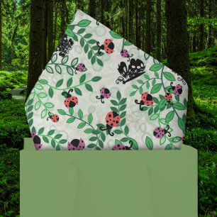 Zomer - Lieveheersbeestjes, Vlinders en Bladeren Tissuepapier