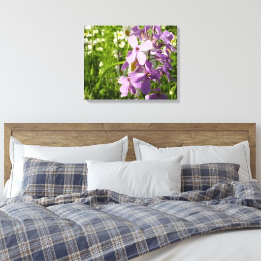 Zomer Lila en Daisies Canvas Afdruk (Insitu (Slaapkamer))
