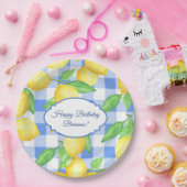 Zomer Lime Gingham Verjaardag Papieren Bordje (Feest)