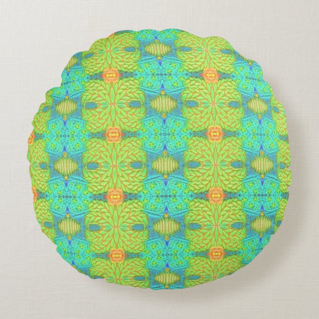 Zomer Lime Ronde Kussen (Voorkant)