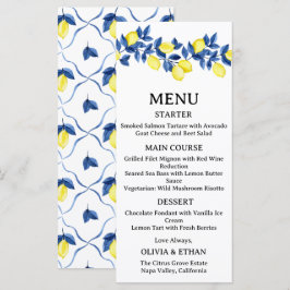 Zomer Limoen Mediterraan Trouwmenu Menu
