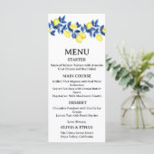 Zomer Limoen Mediterraan Trouwmenu Menu (Staand voorkant)