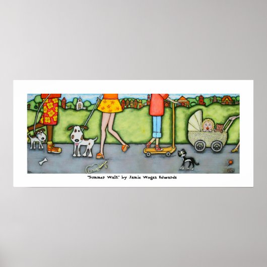 Zomer lopen met honden en katten Poster (Voorkant)